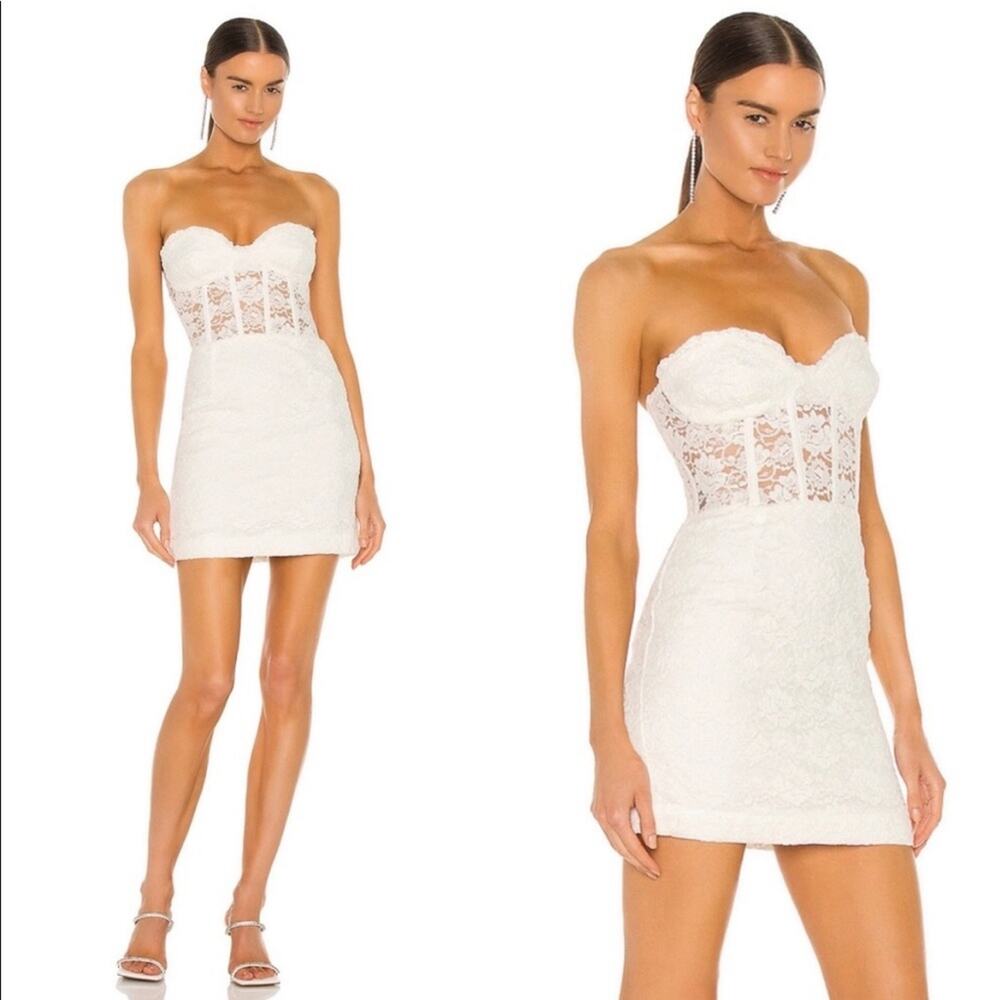 Bardot White Lace Mini Dress